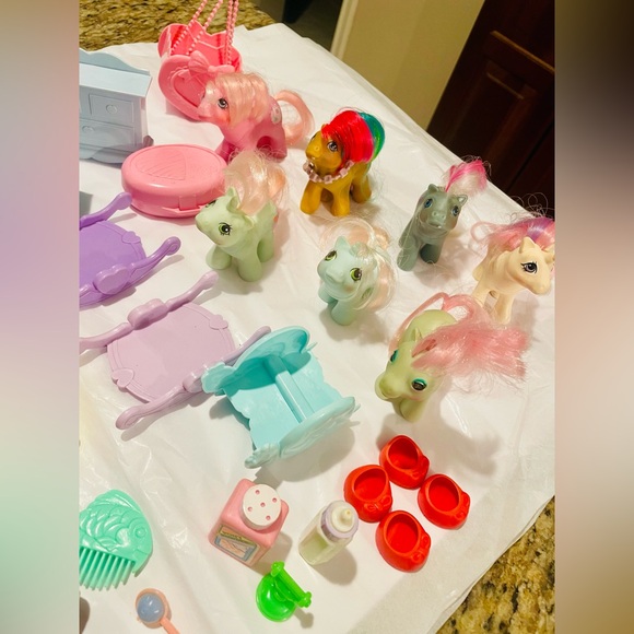 Vintage My Little Pony Babies lot MLP 7 ponies - Picture 8 of 13